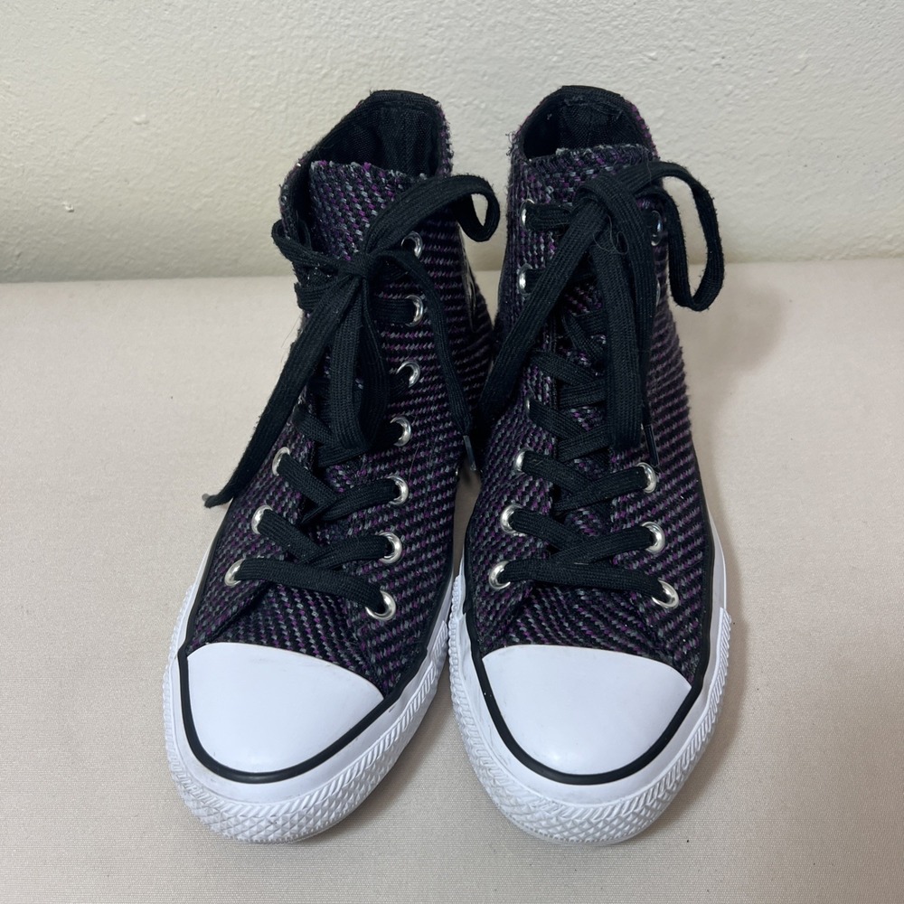 Converse All Star Shoes Womens 7 Purple Plum White High Top Sneakers